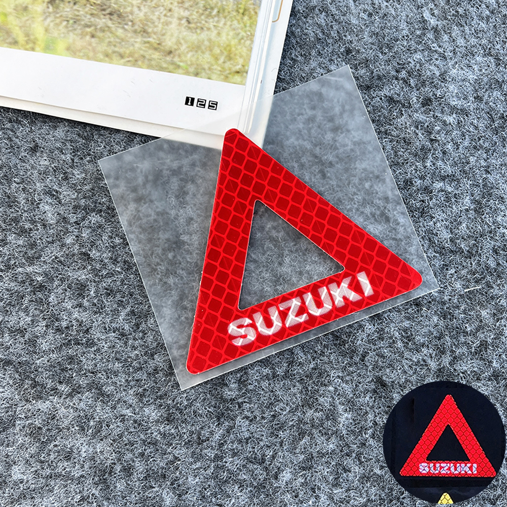 スズキ 強反射レッド三角ステッカー [7×6.2cm]